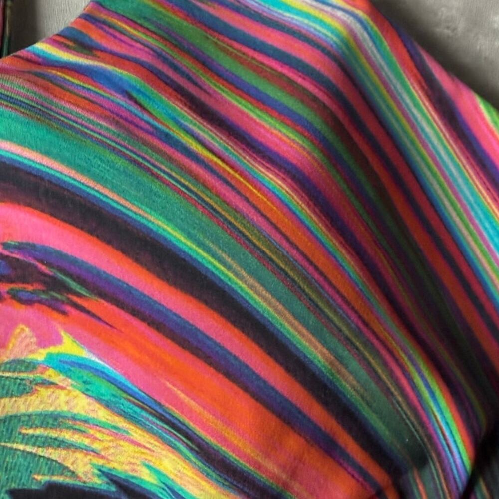 Lululemon Energy Bra Nulux Spectrum W2AXTS Pink Green Floral Stripe US 8 Sporty - Picture 9 of 10